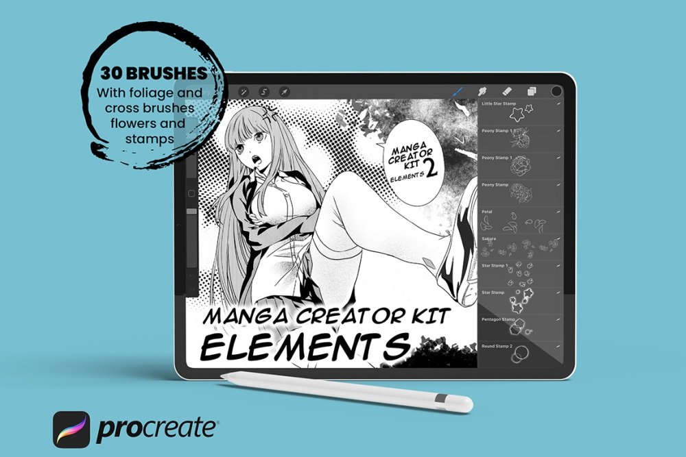 Manga Creator Kit Elements For Procreate Vol 2
