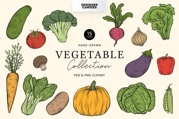 Vegetable Clipart Illustrations - Design Cuts