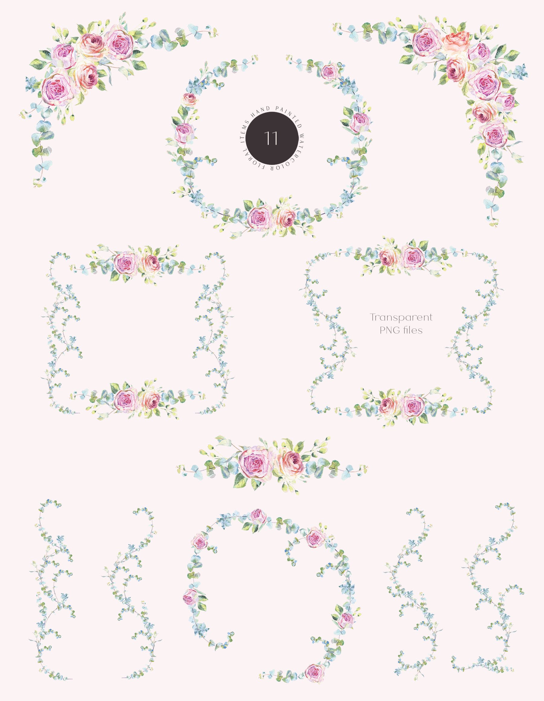 Rose Garden Watercolor Set - Design Cuts