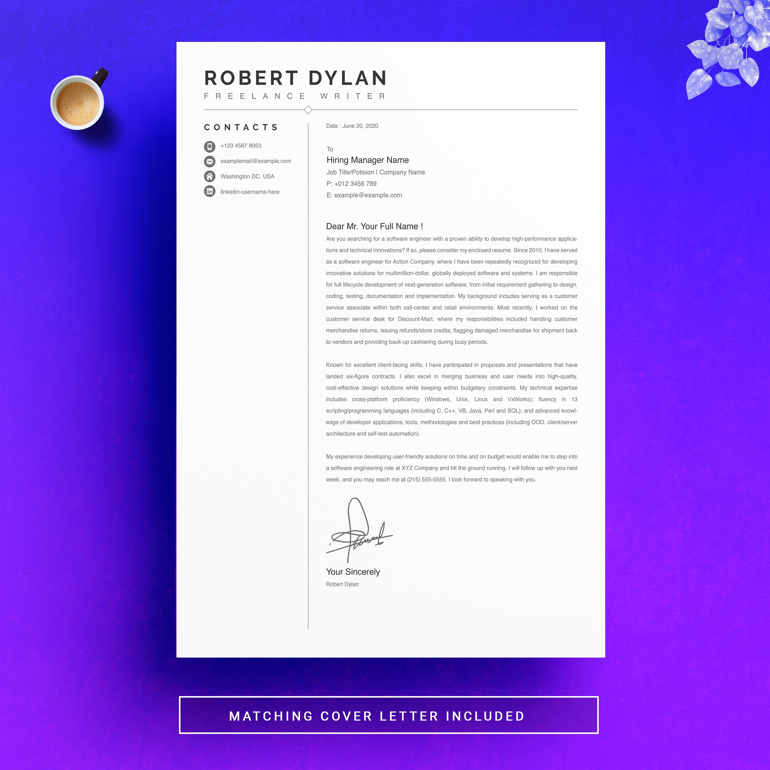 Resume Template  4 Pages Pack - Design Cuts