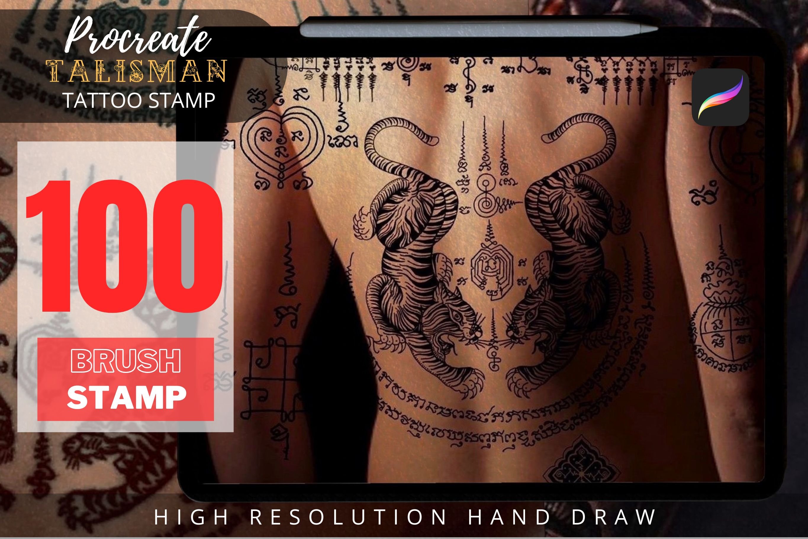 Procreate Talisman Tattoo Stamps - Design Cuts