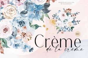 Creme De La Creme Watercolor Flowers