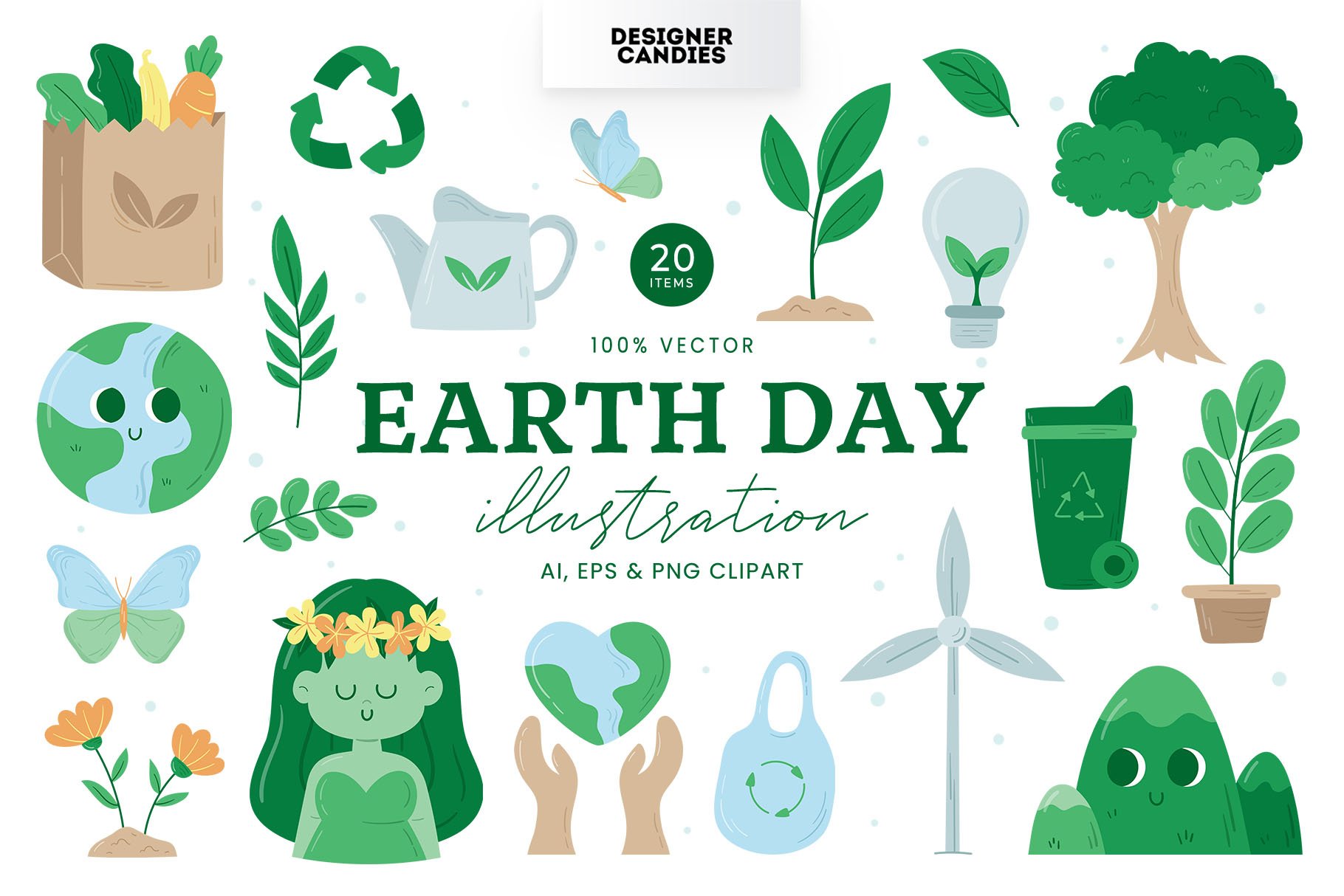 Cute Earth Day Illustrations Design Cuts