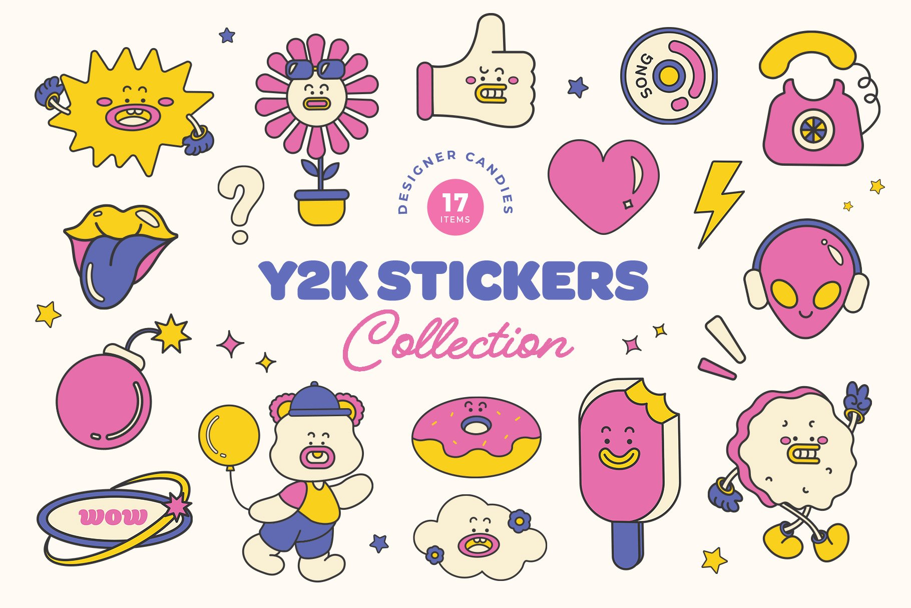 Cool Stickers For Girls Seamless Vector Pattern Design