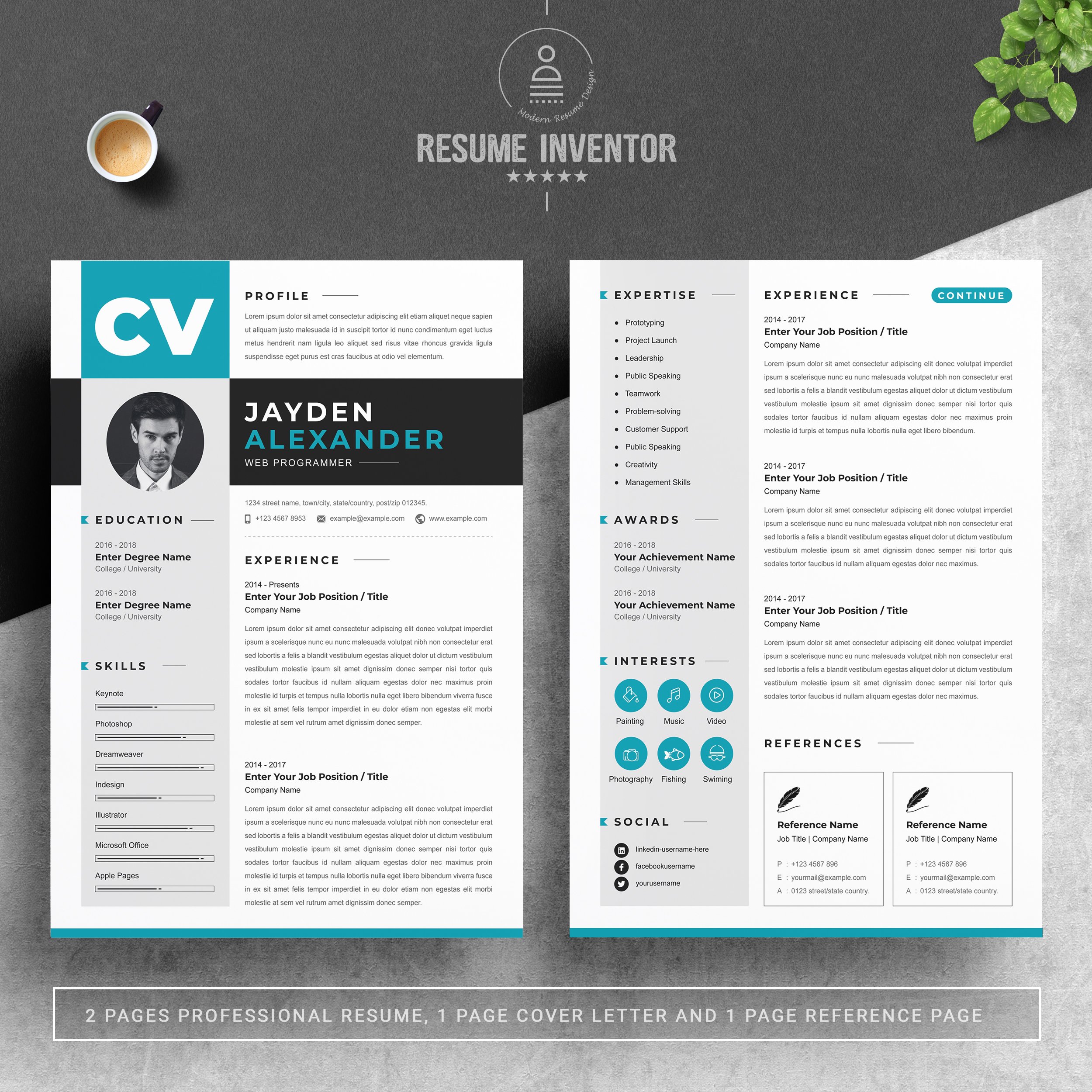 Modern Resume Template Word - Design Cuts