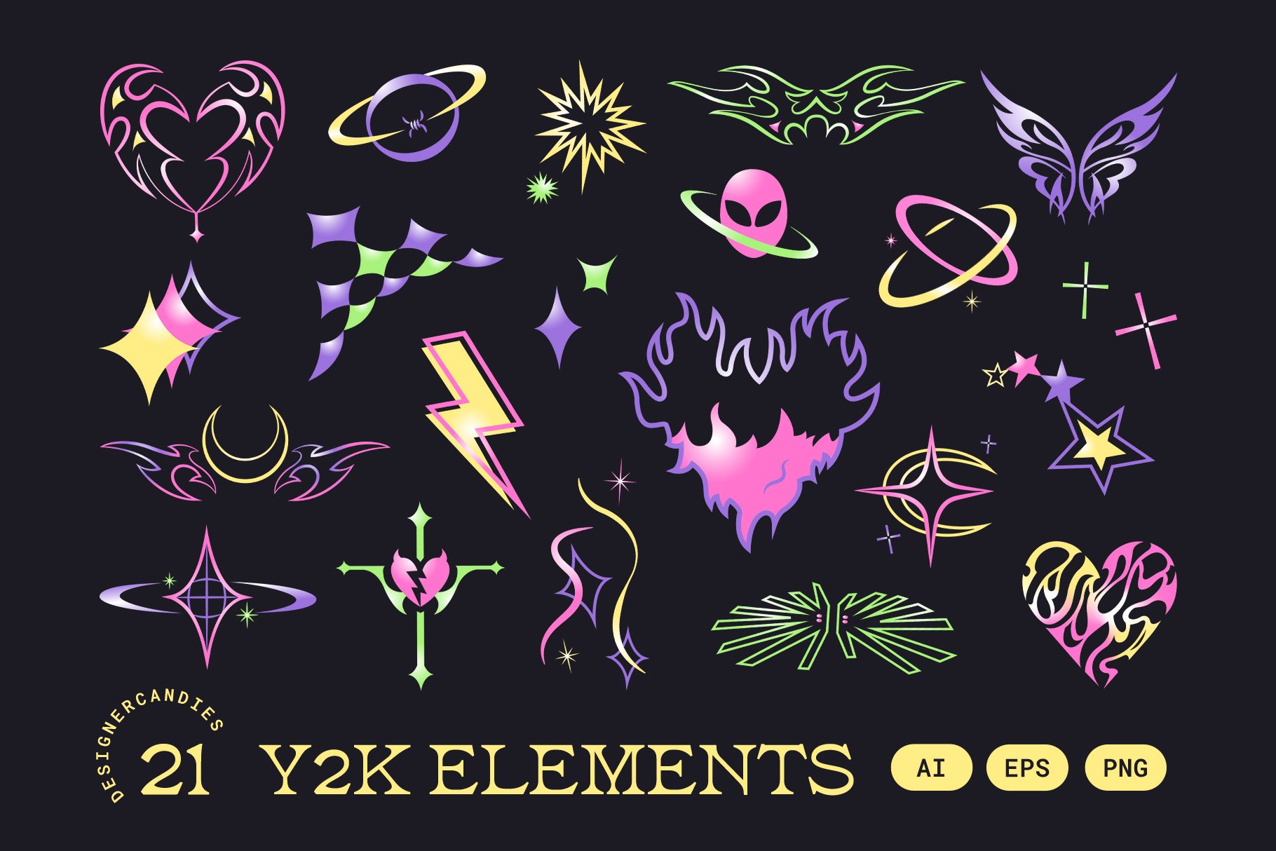 Y2K Graphics Set