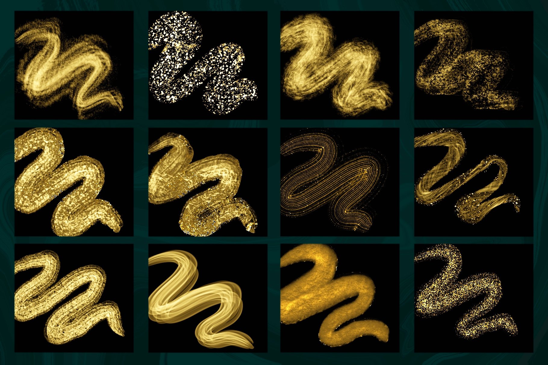 40 Gold Foil Glitter Texture Procreate Brushes Download, 60% OFF