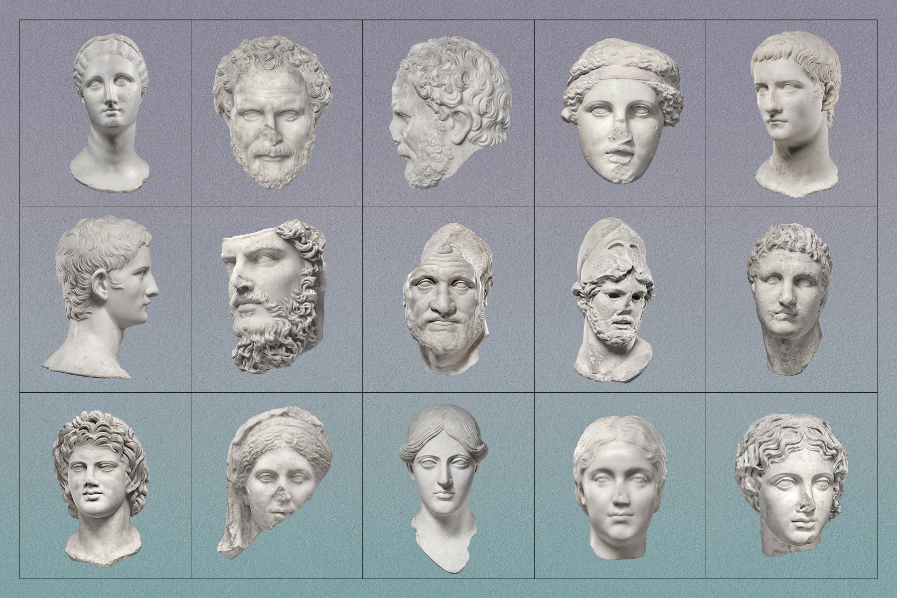 Greek Roman Sculpture Collection Design Cuts