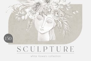 SCULPTURE White Flowers Collection