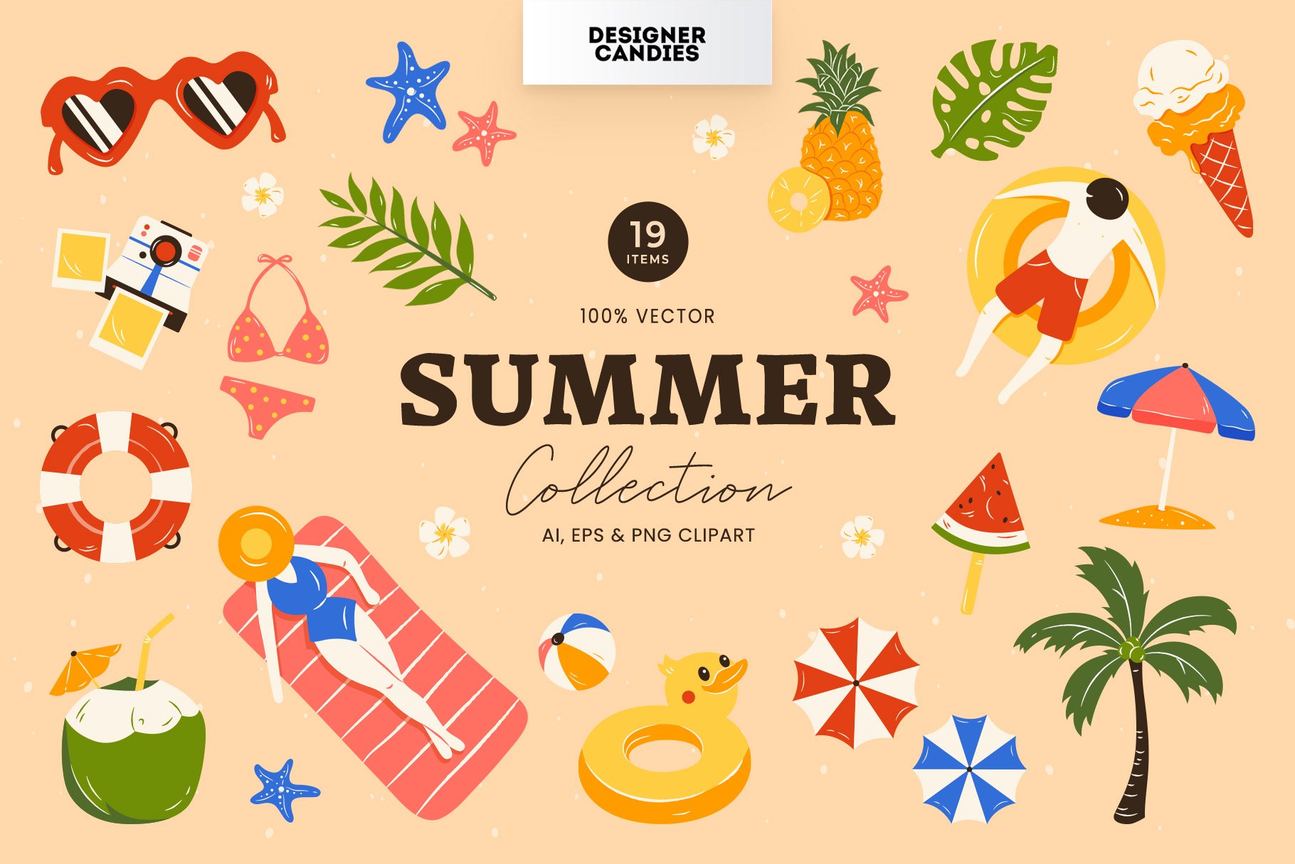 Summer Time Illustration - Design Cuts