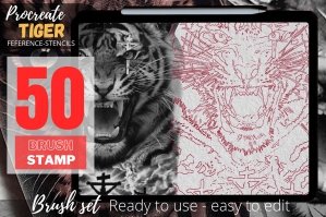 Procreate Tiger Stencils Brushset