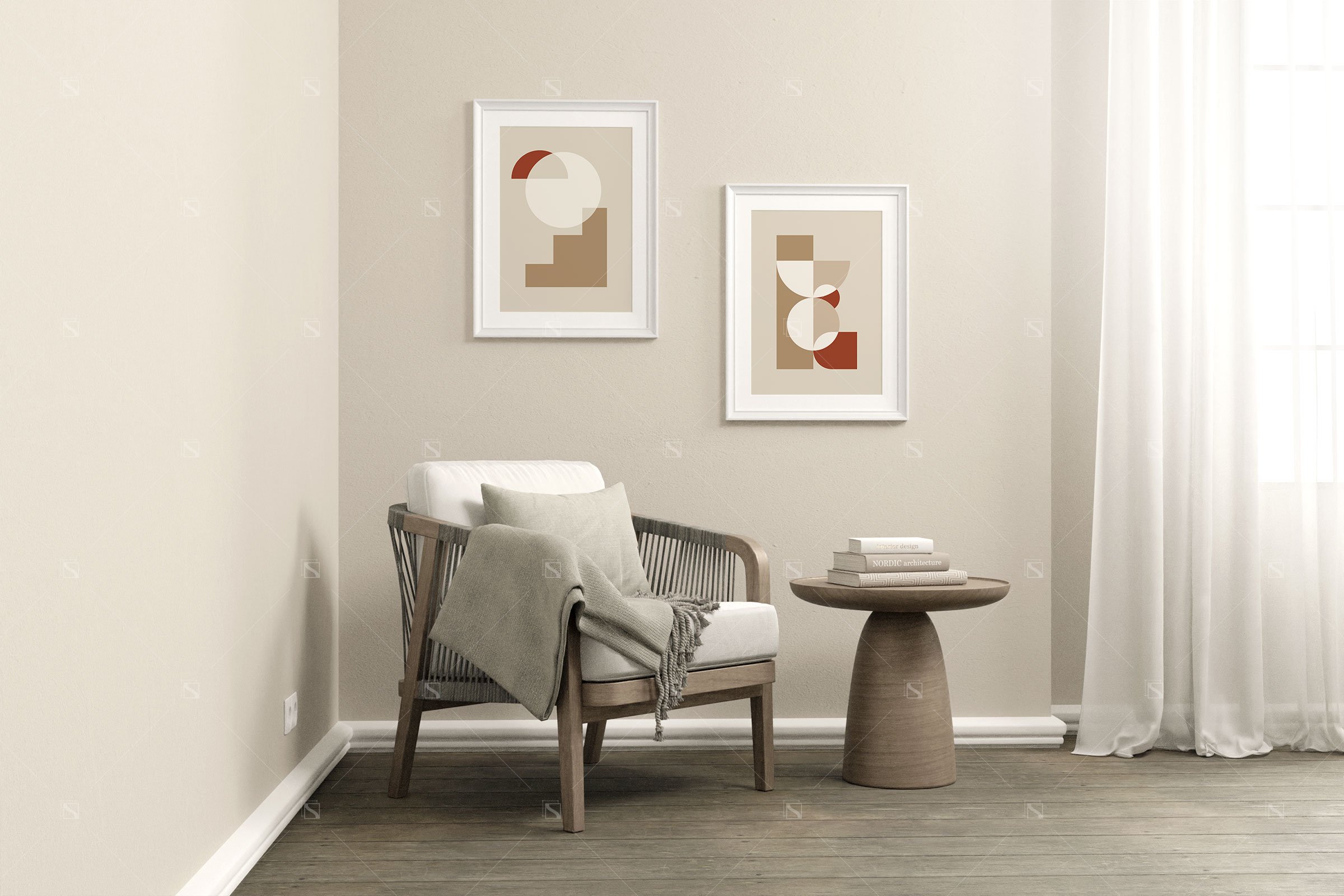 Two Frame Mockup Scene   Modern Home Interior 5   Design Cuts