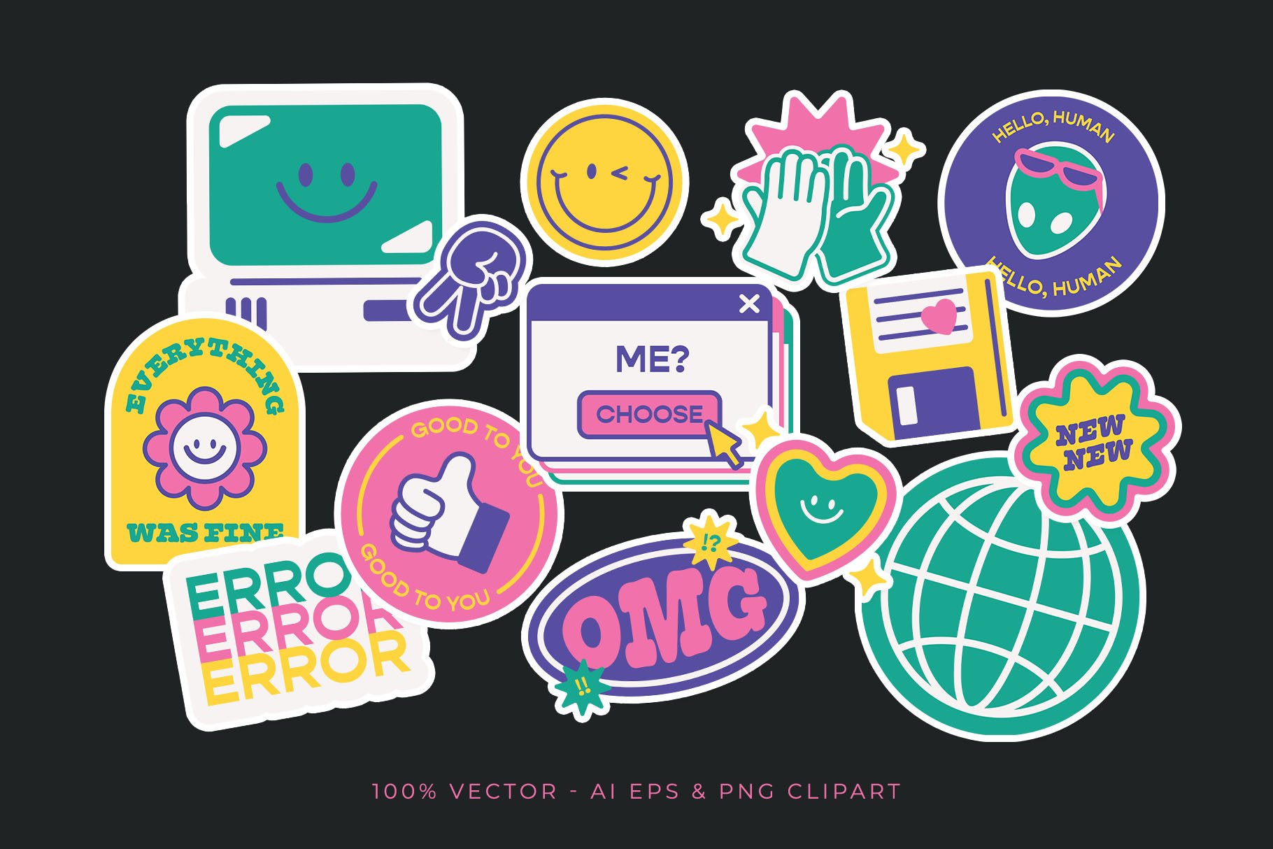 Y2K Sticker Illustrations - Design Cuts