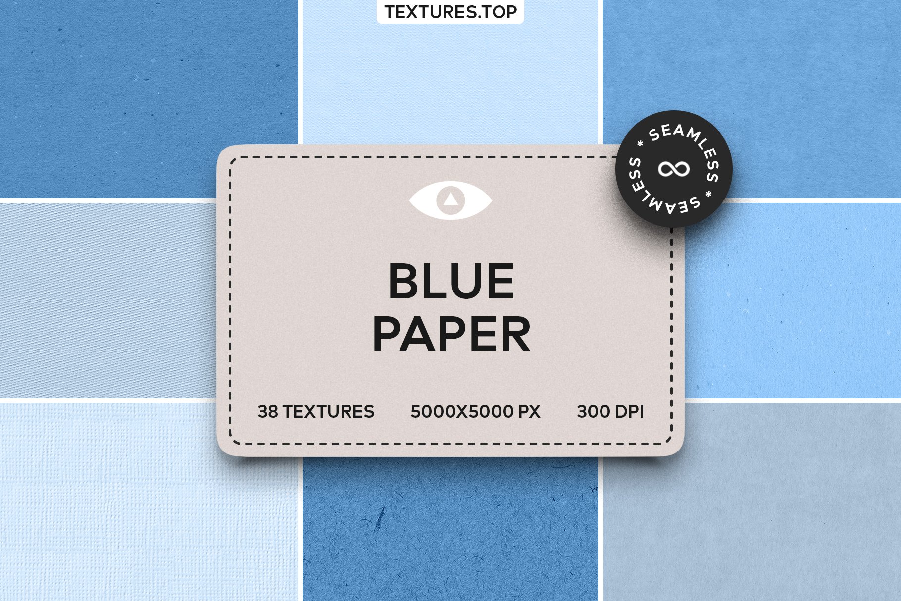 38 Seamless Blue Paper Texture Pack - Design Cuts