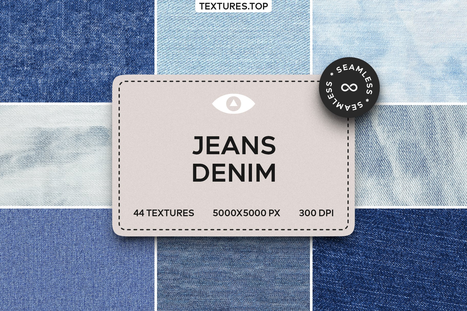 44 Seamless Jeans Denim Texture Pack - Design Cuts
