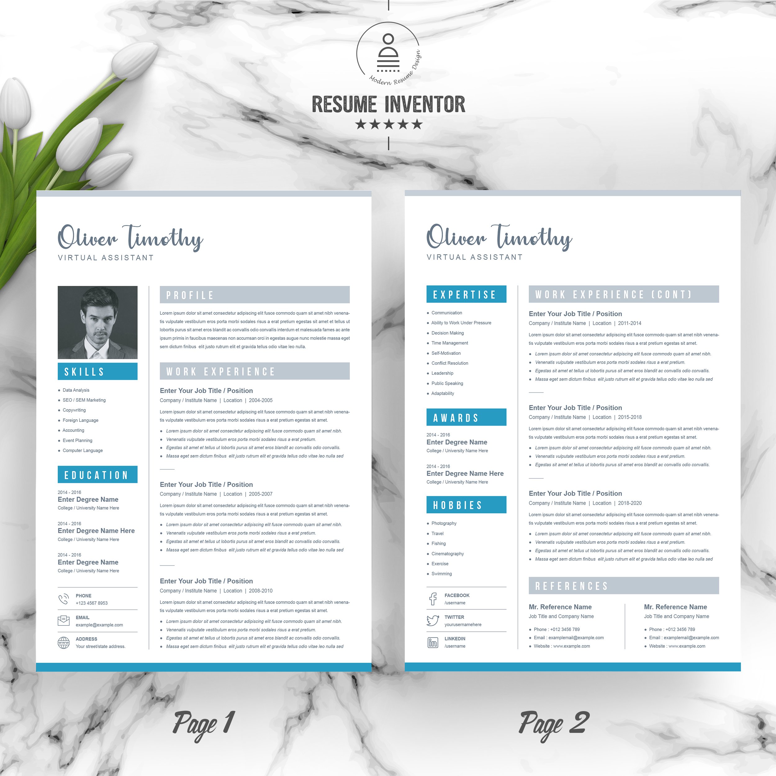 Modern Resume Template 2 - Design Cuts