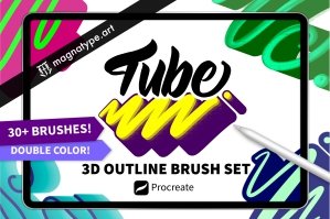 Outline TUBE Brush Set For Procreate