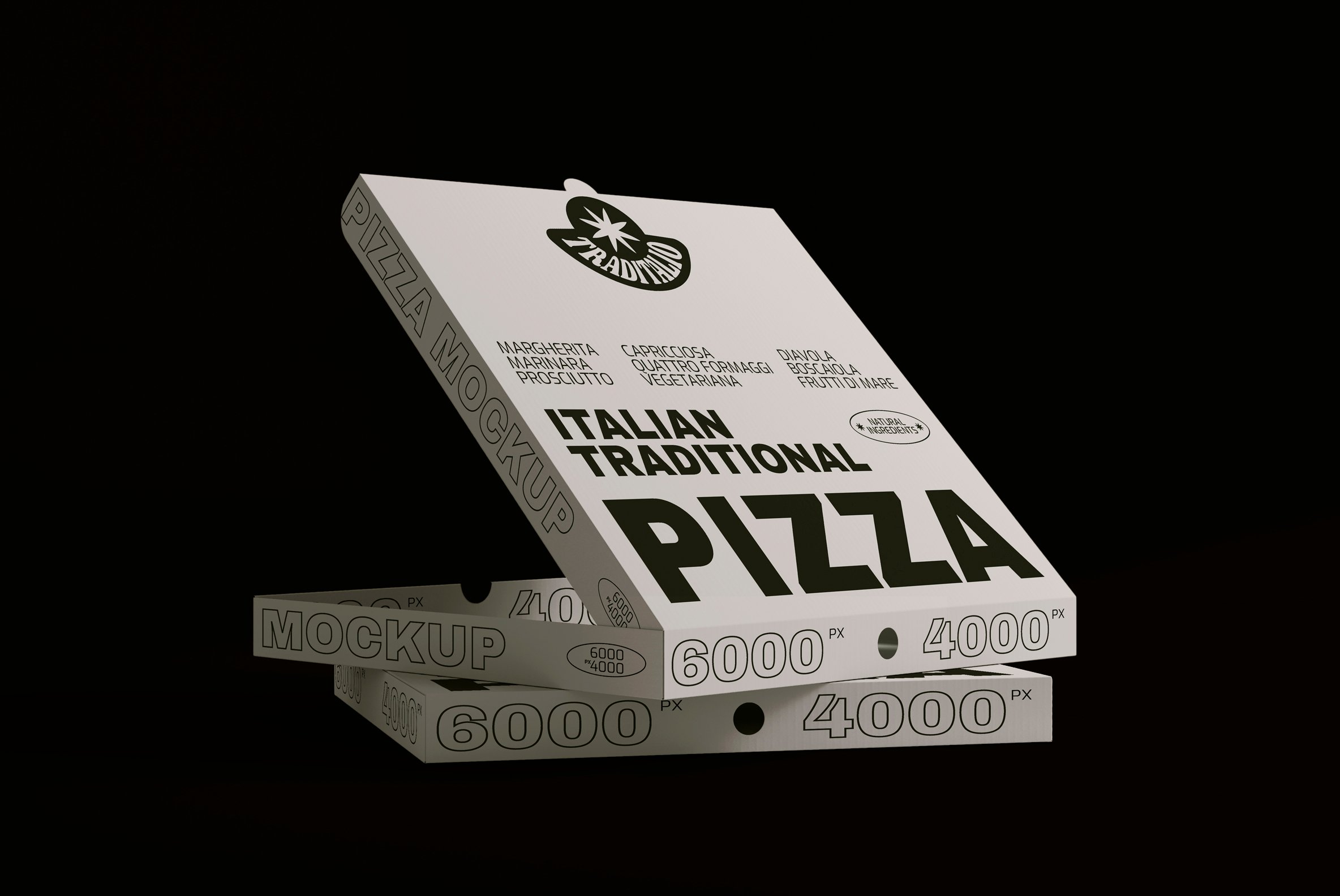 Open Pizza Box Mockup - Design Cuts