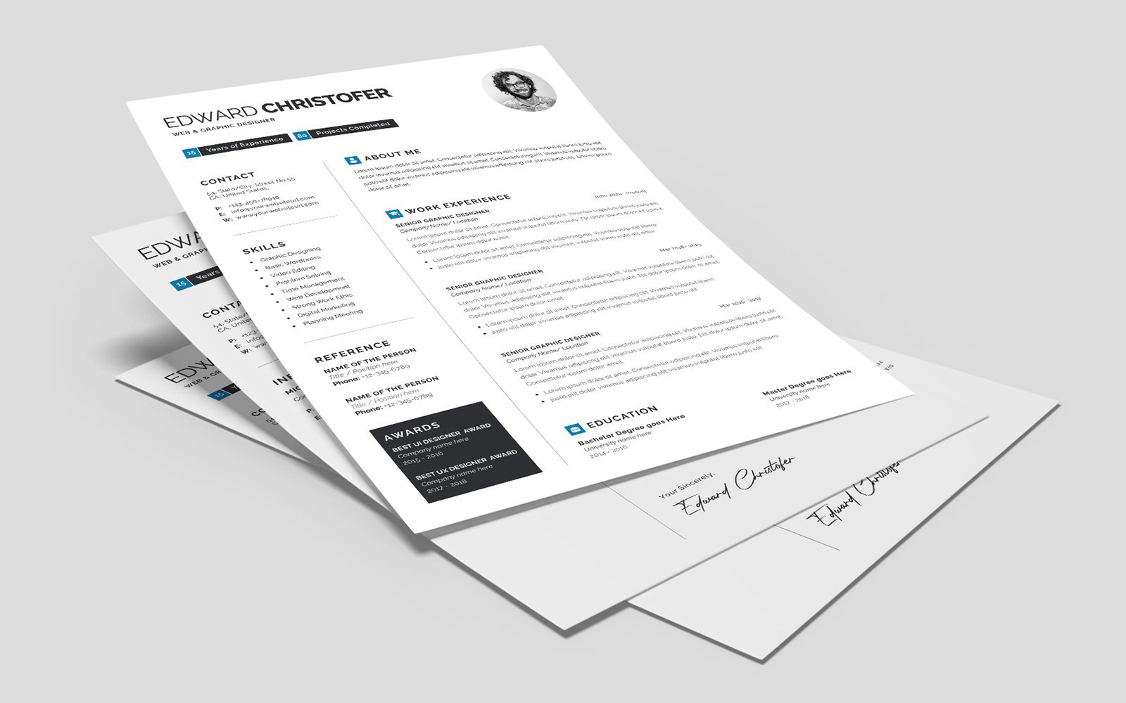 Resume Paper Mockup US Letter, Graphics