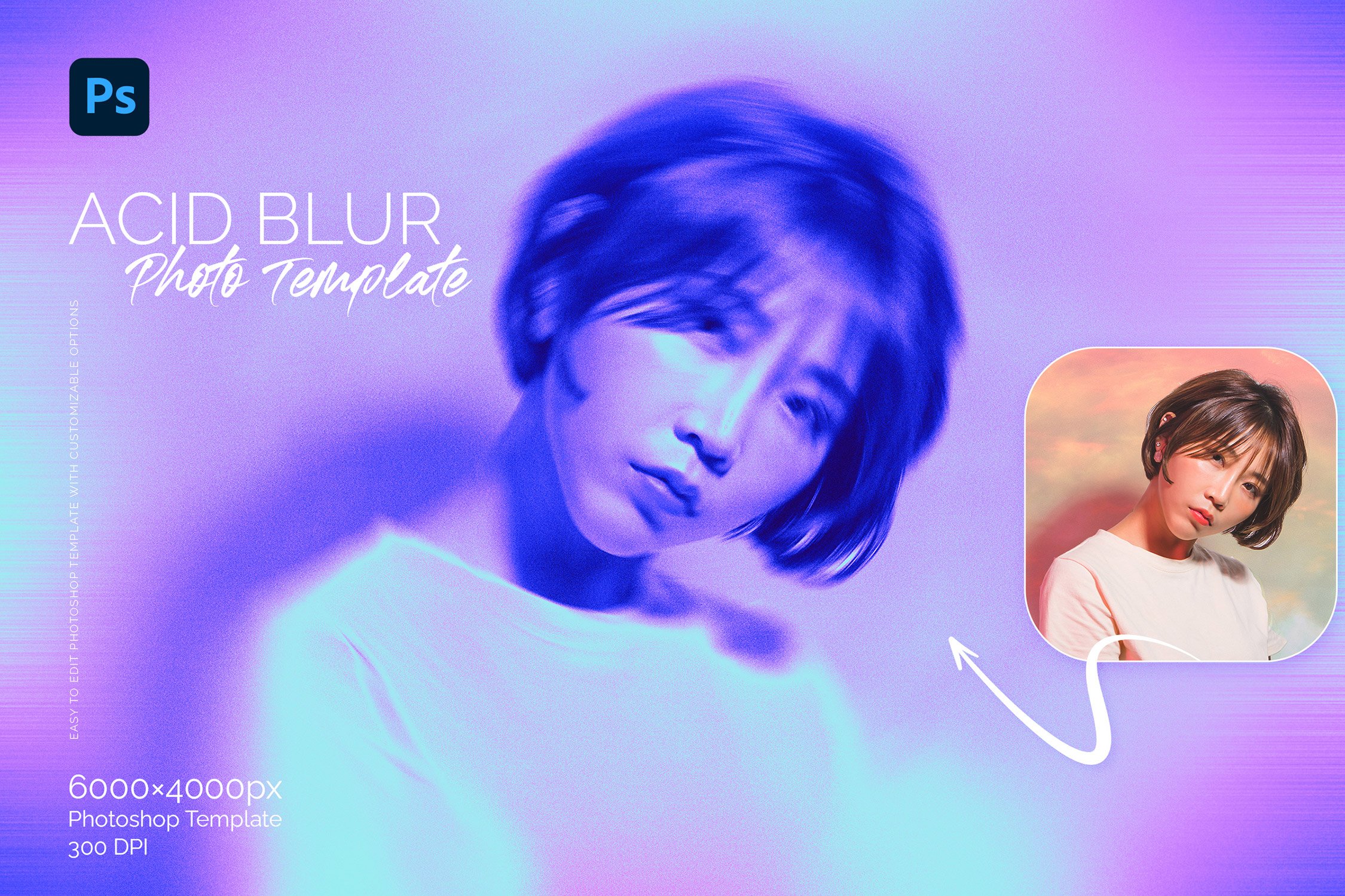 Acid Blur Photo Template Design Cuts