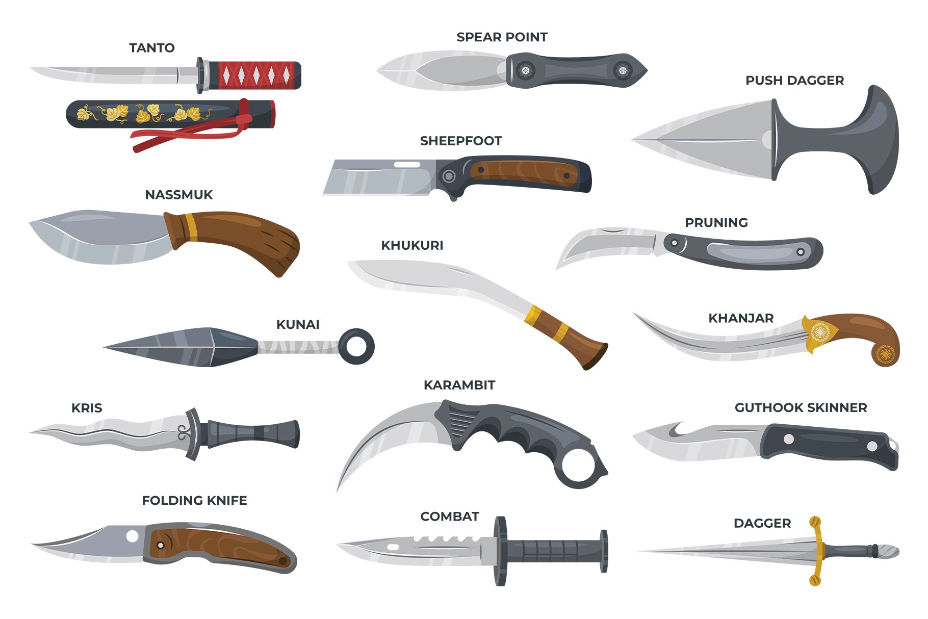Knives Illustration Set - Design Cuts