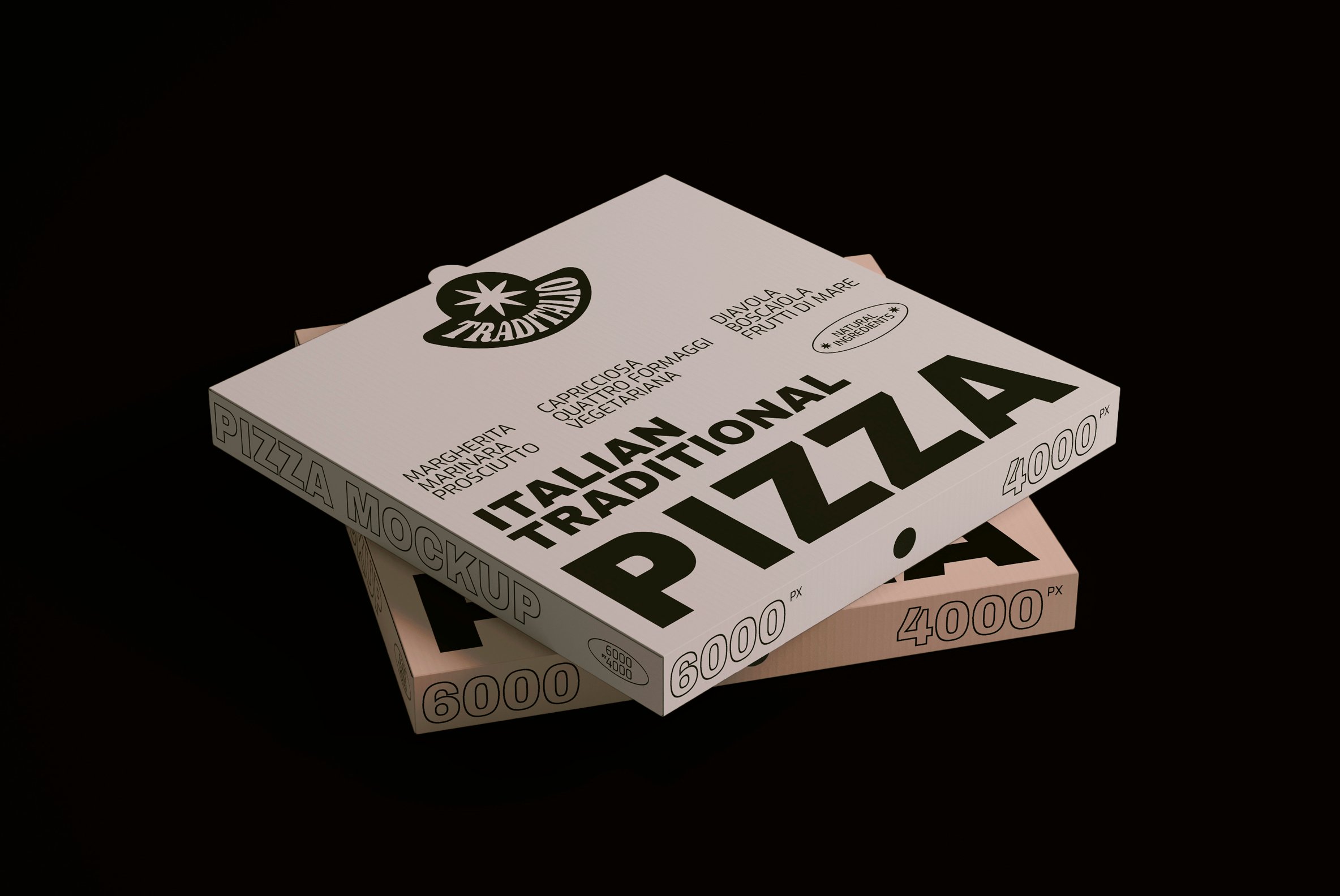 Open Pizza Box Mockup - Design Cuts