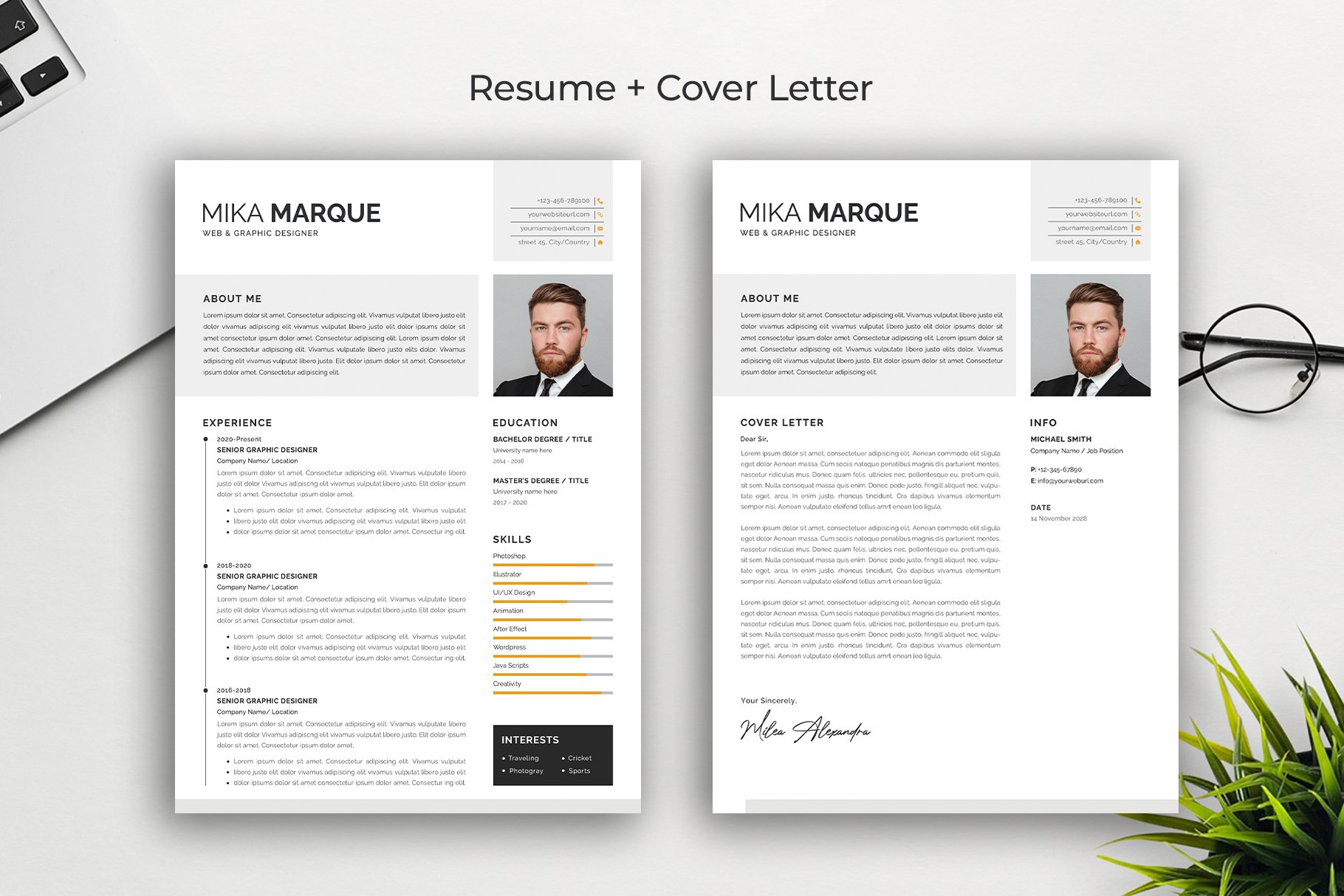 Simple And Clean Resume Template 2 - Design Cuts