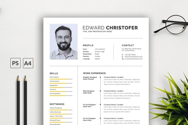 Resume Template  4 Pages Pack - Design Cuts