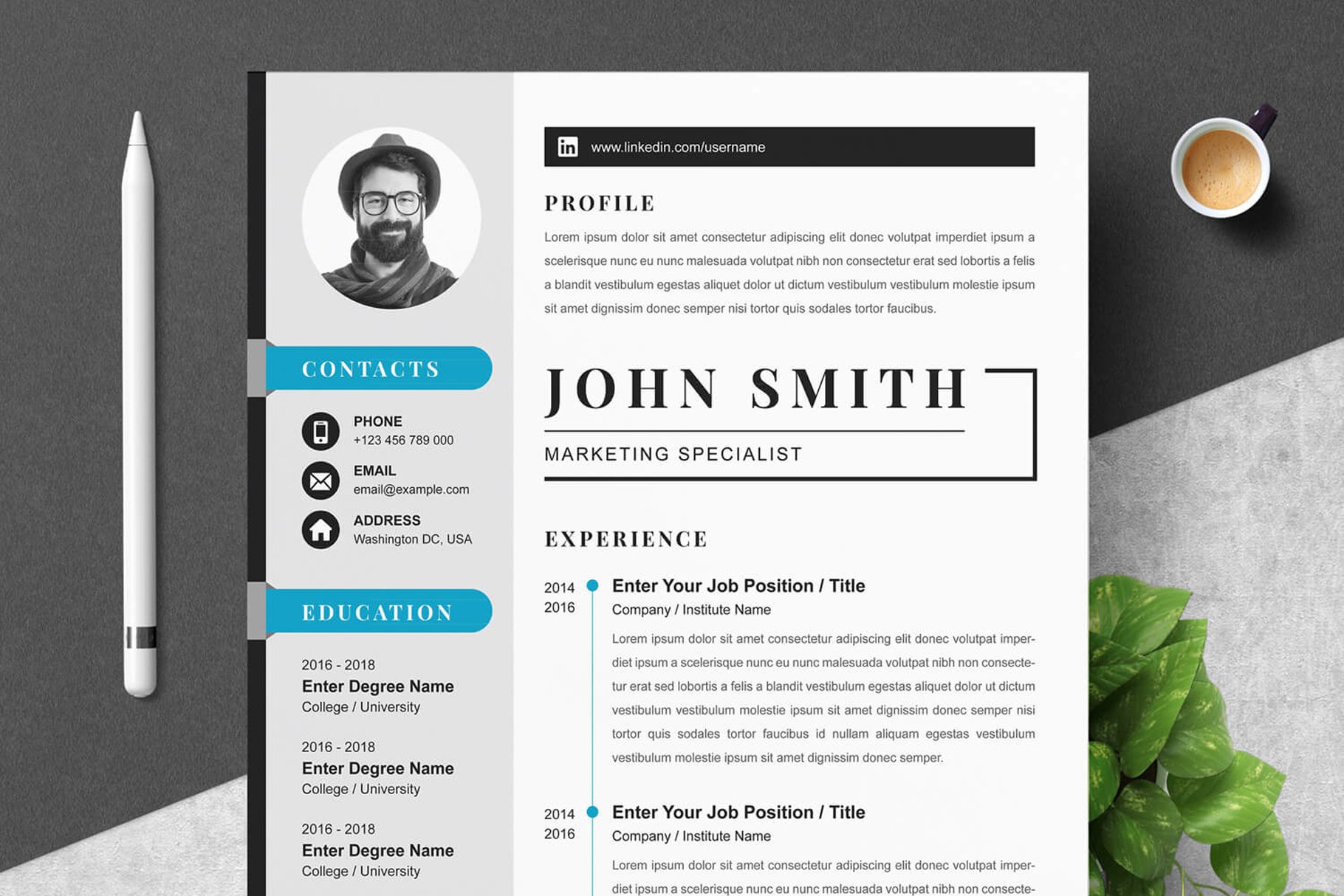 Minimal Resume Template 3 - Design Cuts