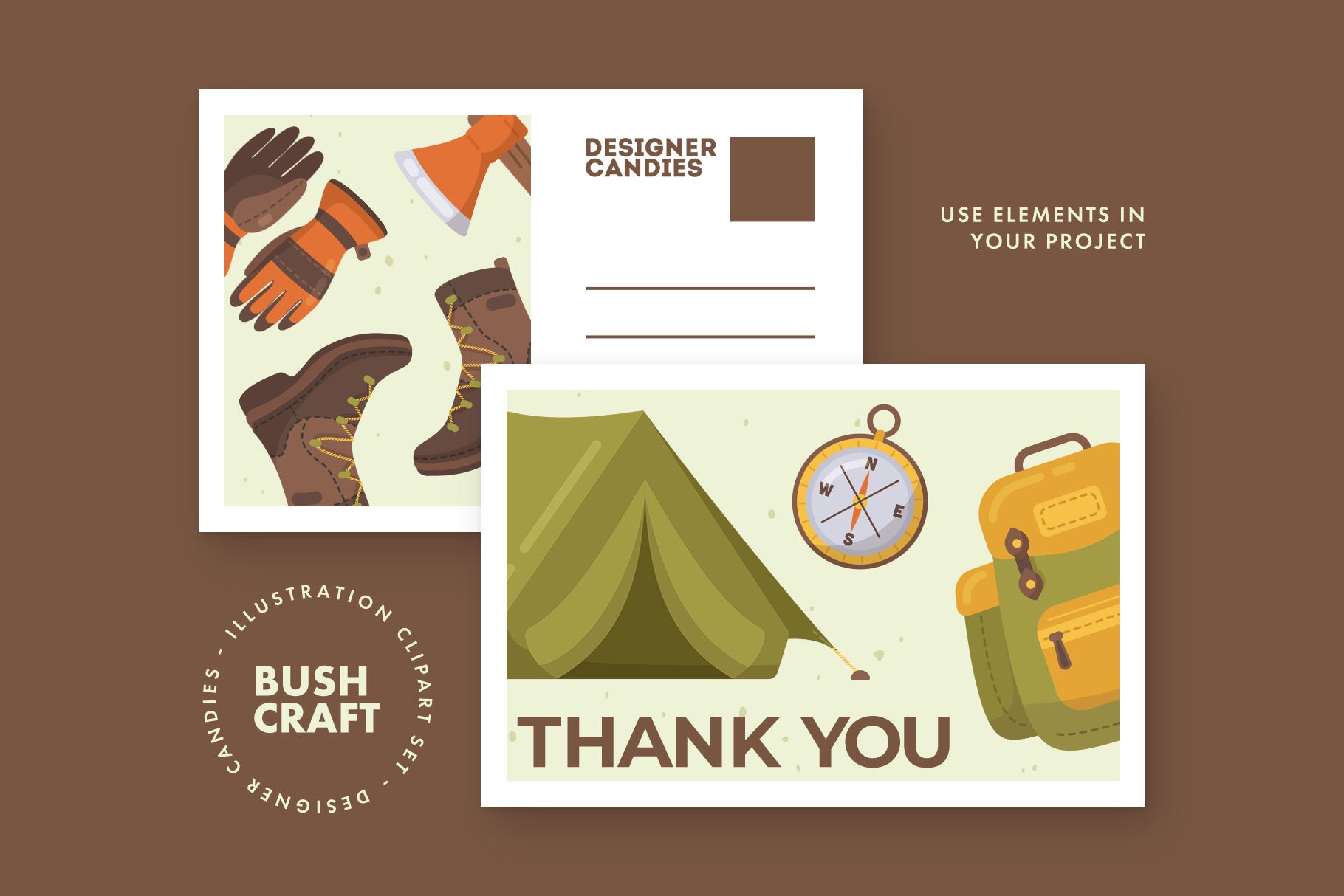 Bushcraft Kit Illustration Set - Design Cuts