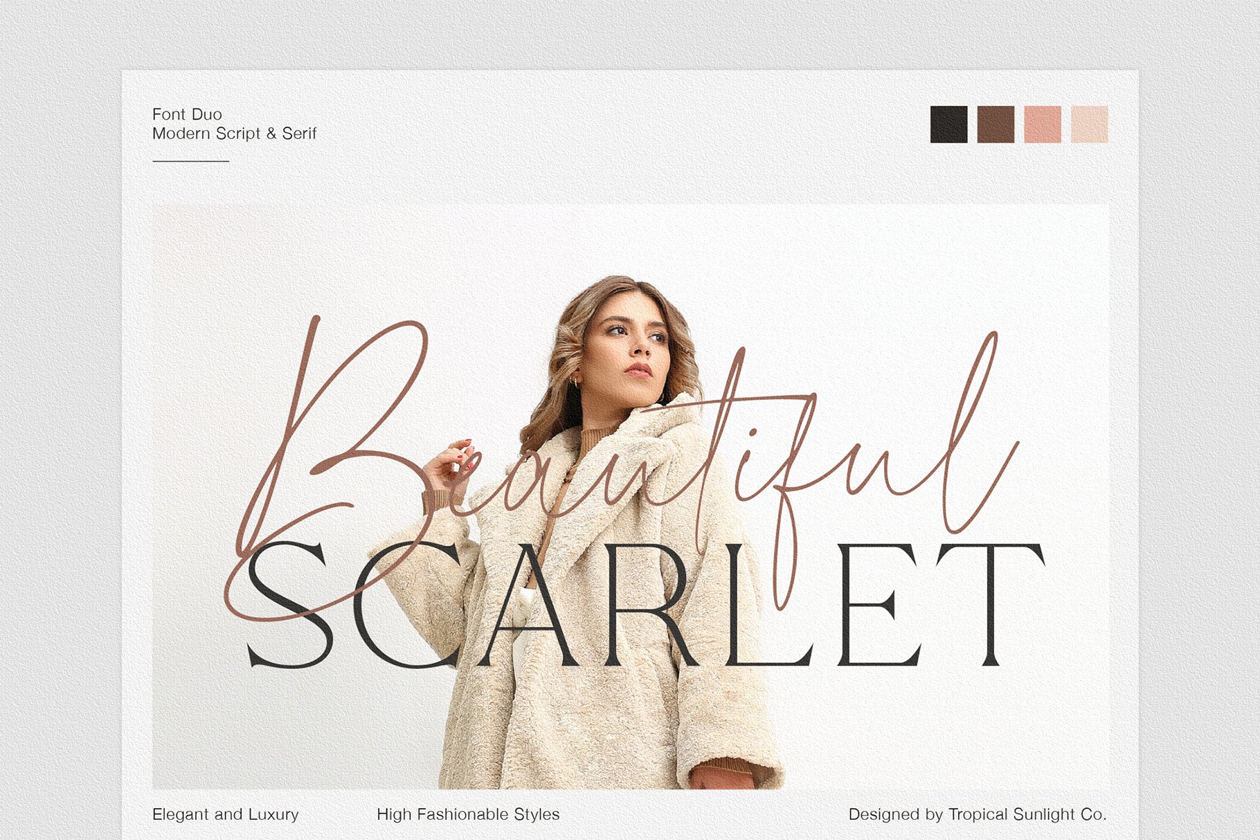 Beautiful Scarlet - Modern Font Duo - Design Cuts