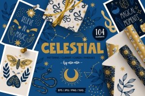 Celestial Kit - Magic Greeting Cards & Patterns