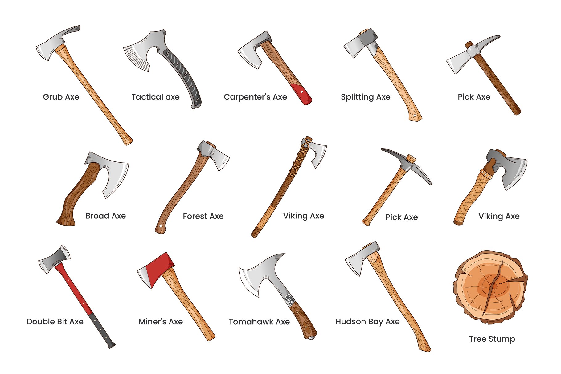 Axes Illustration Set - Design Cuts