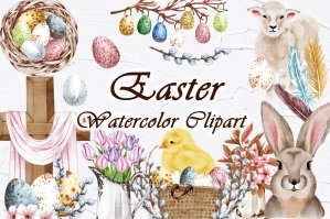 Easter Watercolor Clipart