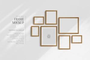 Gallery Wall Mockup | 7 Frames | PSD Frame Mockup