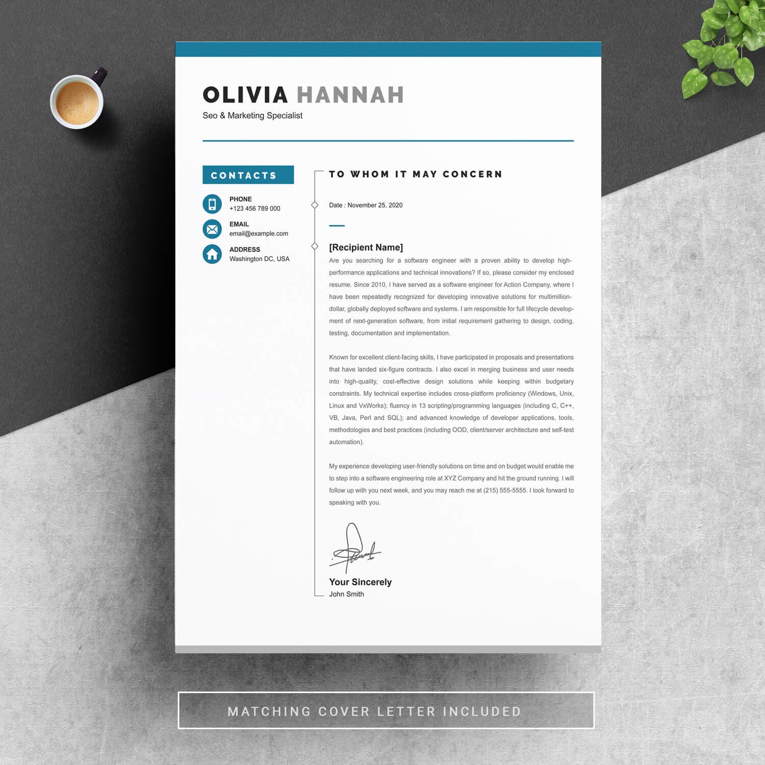 Minimal Resume Template 4 - Design Cuts