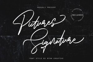 Pictures Signature - Stylish Font