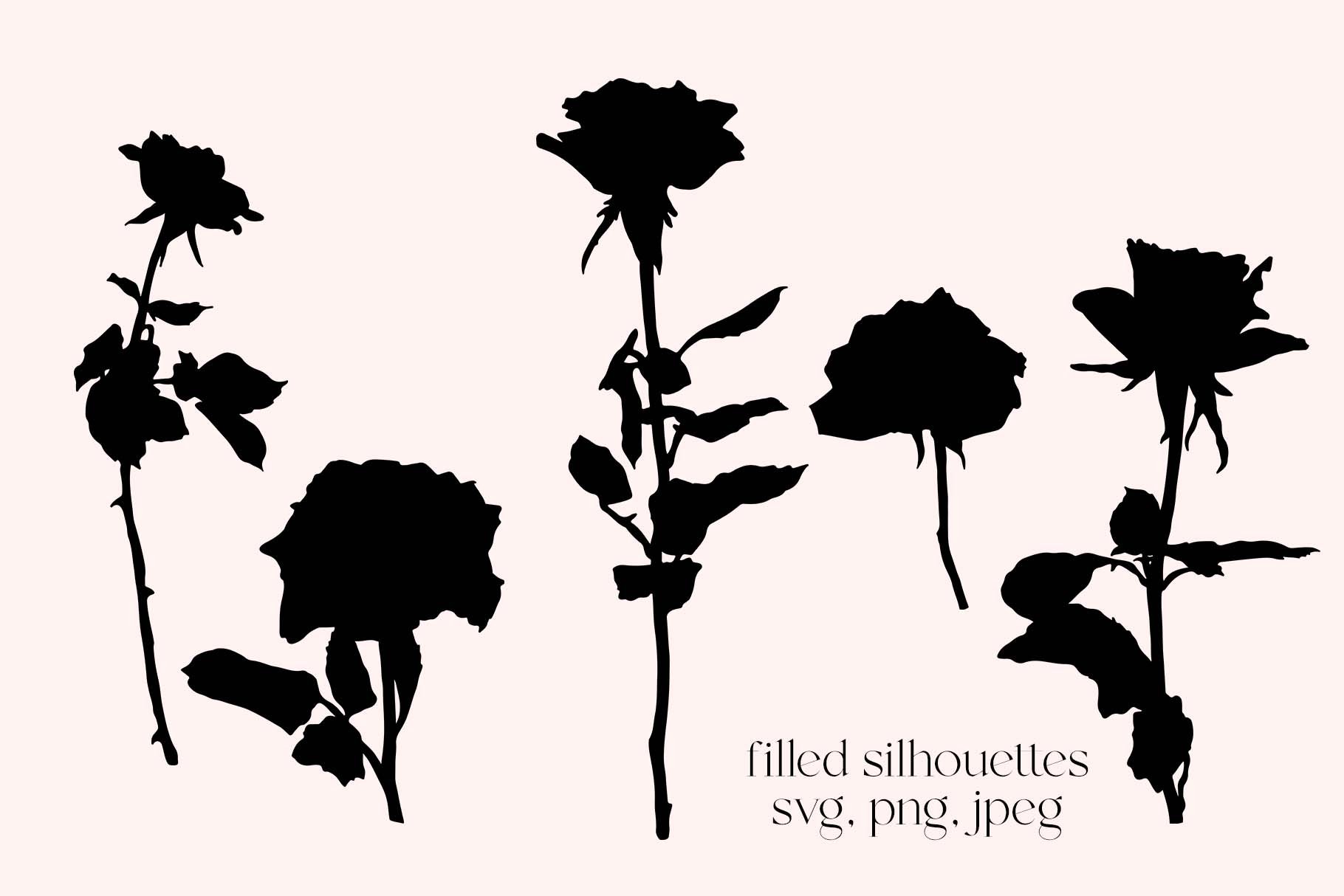 Roses Line Art Vector - Design Cuts