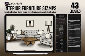 Procreate Brushes - Interior Furnitures