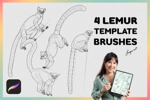 Procreate Lemur Stamp