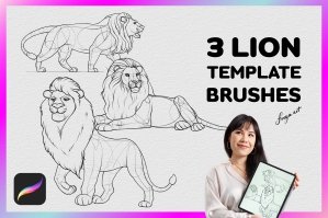 Procreate Lion Stamp