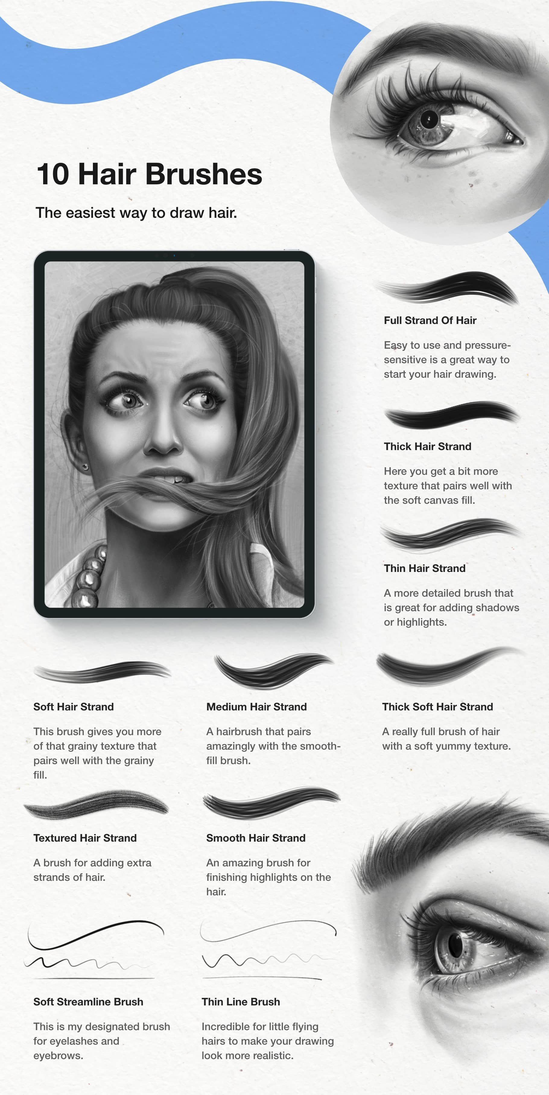 Portrait Drawing Brushes For Procreate - Design Cuts