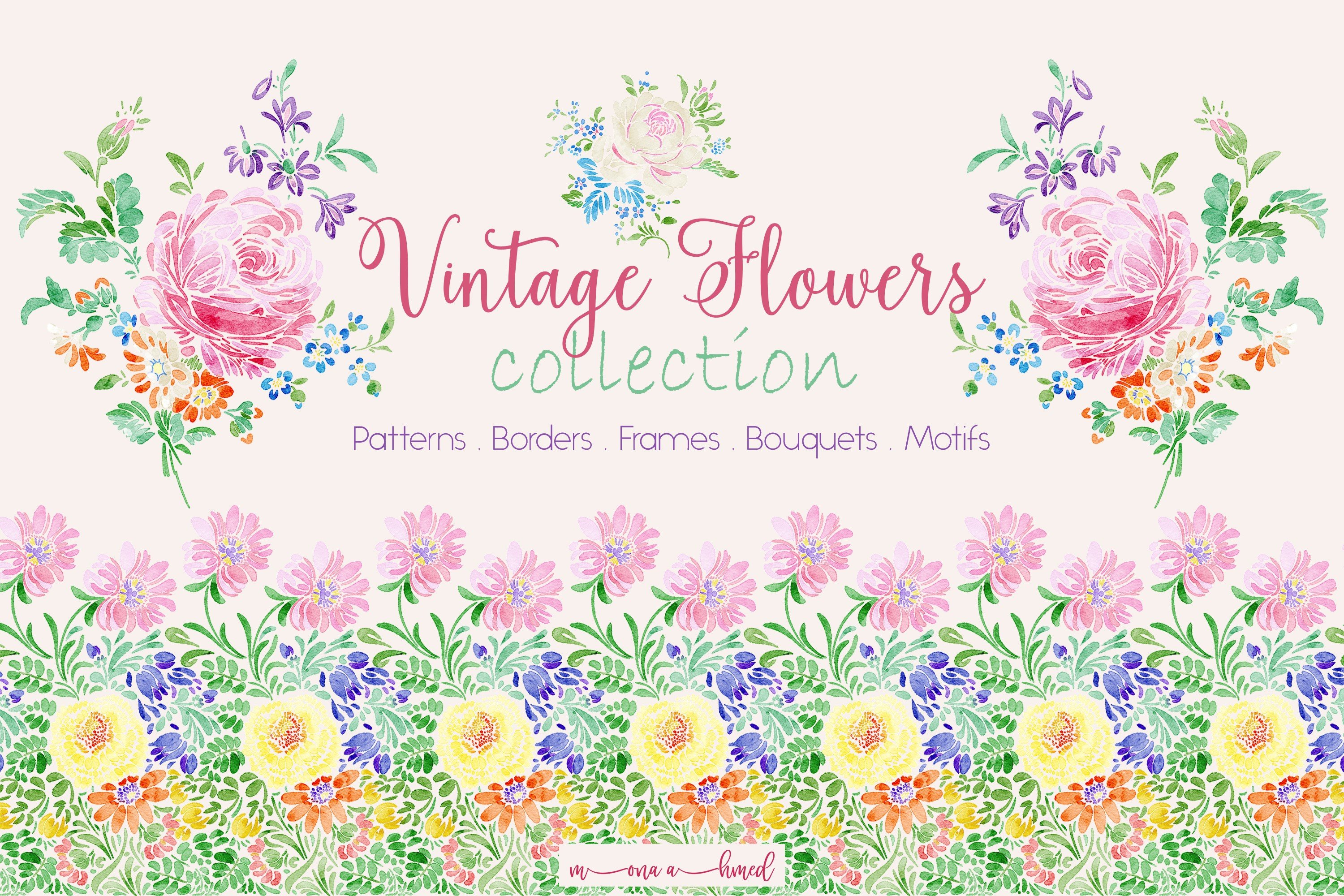vintage flower borders