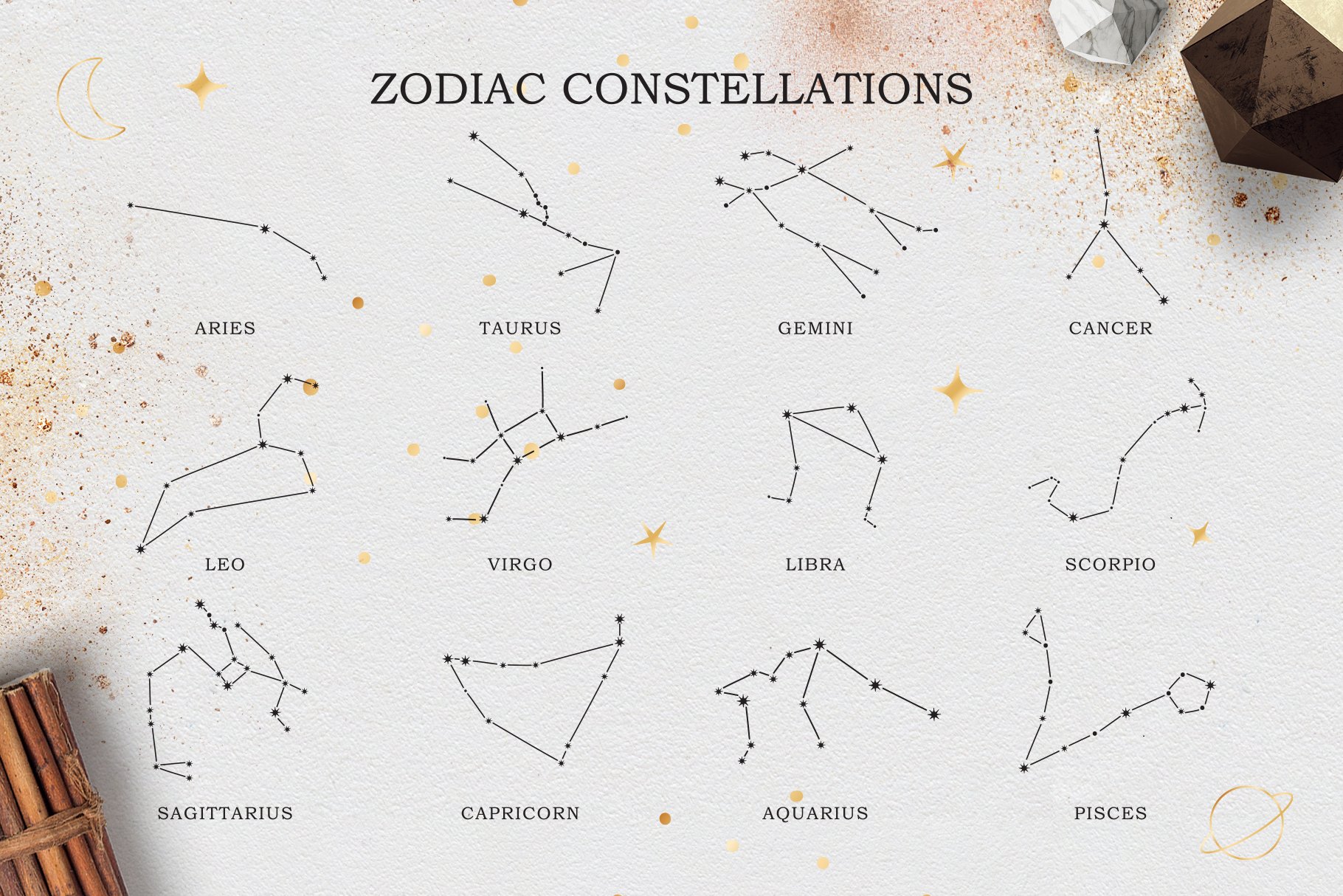 Zodiac Signs And Constellations - Design Cuts