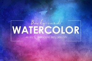 48 Watercolor Backgrounds