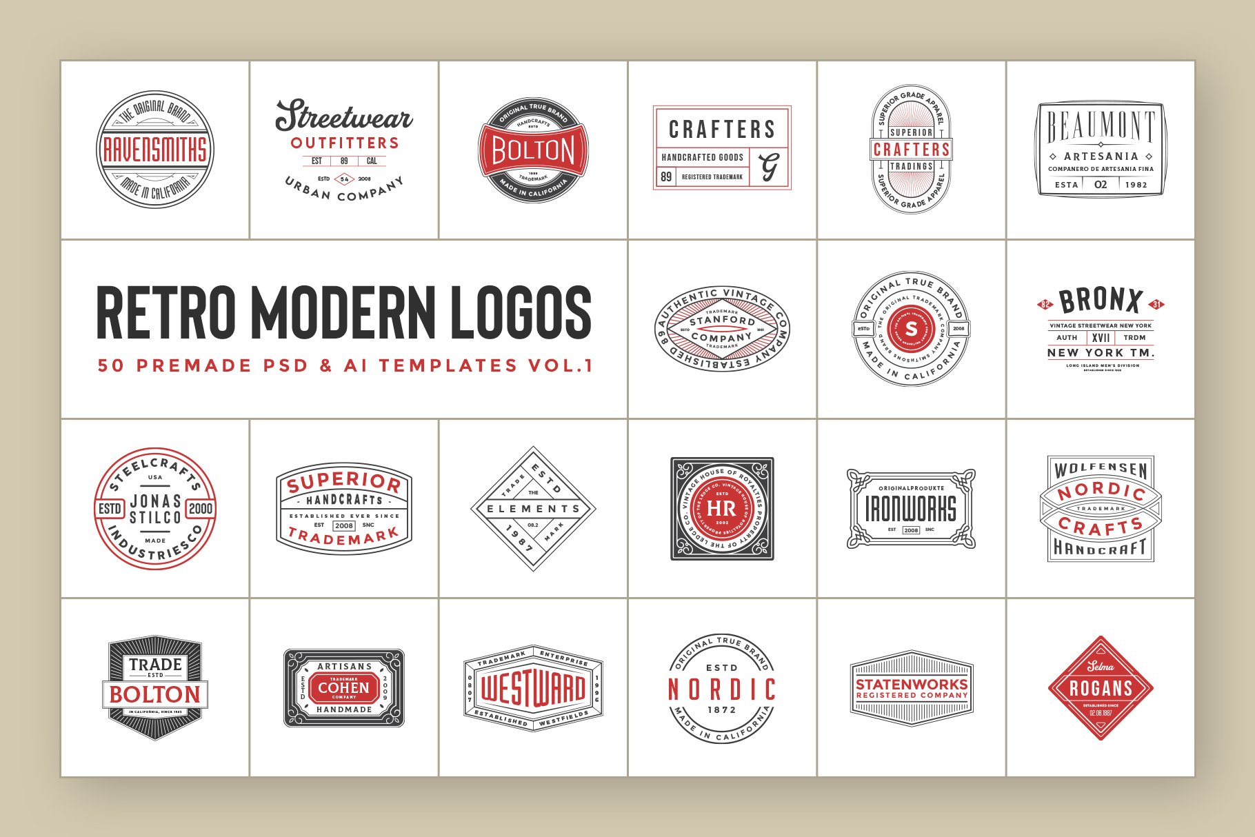50 Retro Modern Logos - Design Cuts