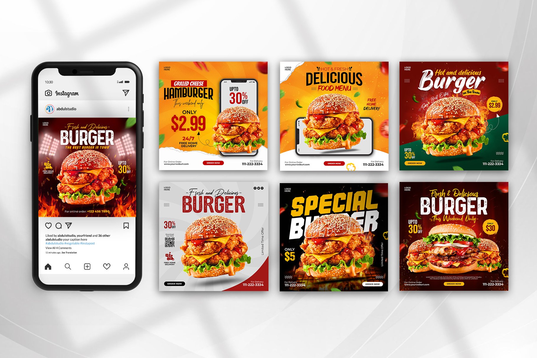 Food Instagram Social Media Banner Templates - Design Cuts