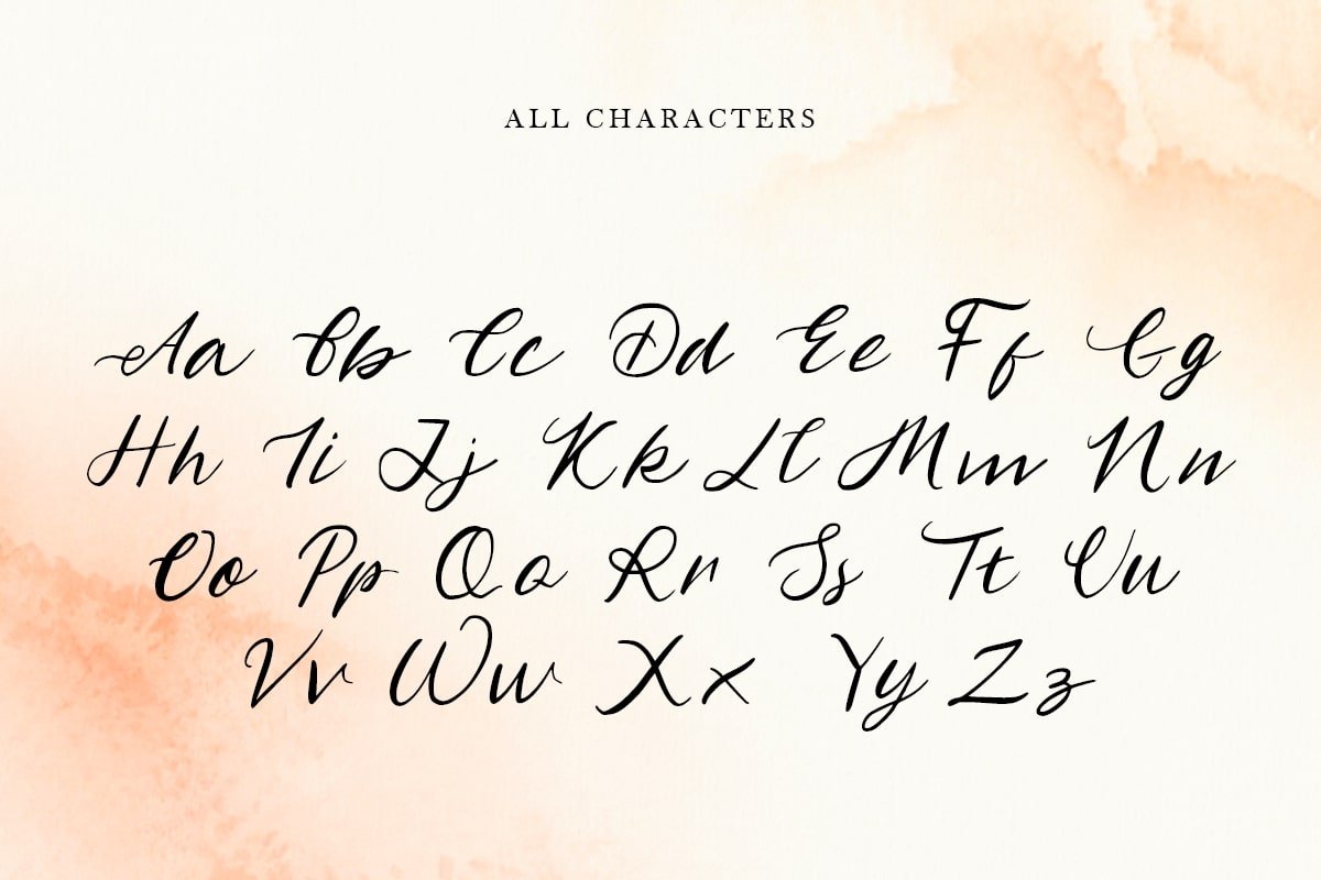 modern cursive calligraphy alphabet