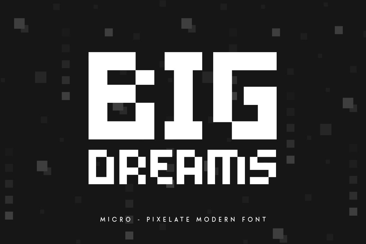 Micro - Pixelate Modern Font