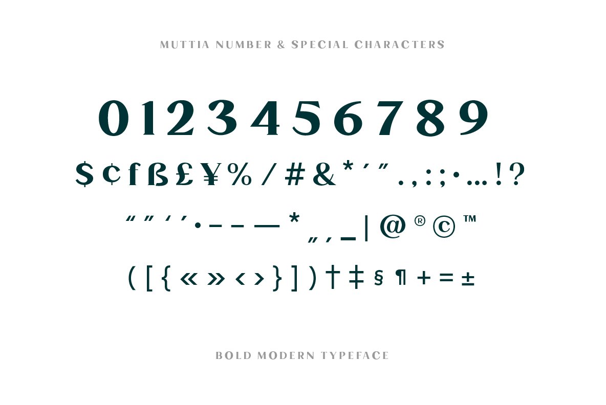 Muttia Display Typeface - Design Cuts